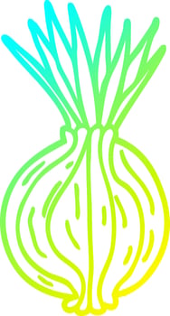 cold gradient line drawing cartoon sprouting onion vector