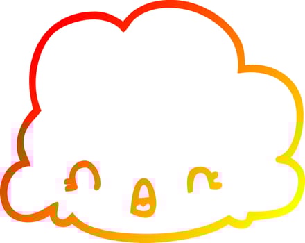 warm gradient line drawing cartoon cloud vector
