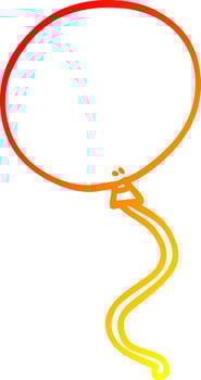 warm gradient line drawing cartoon balloon vector