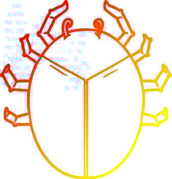 warm gradient line drawing giant bug cartoon vector