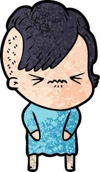 Vector woman character in cartoon style