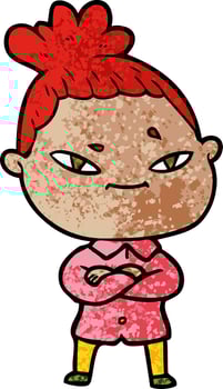 Vector woman character in cartoon style