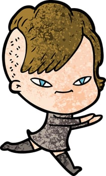 Vector woman character in cartoon style