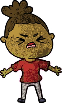 Vector woman character in cartoon style