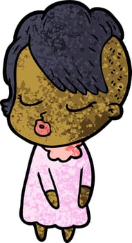 Vector woman character in cartoon style