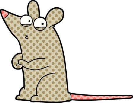 Cartoon suspicious rat vector