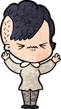 Vector woman character in cartoon style