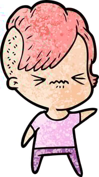 Vector woman character in cartoon style