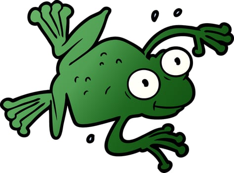 cartoon green frog vector
