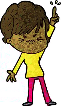 Vector girl character in cartoon style