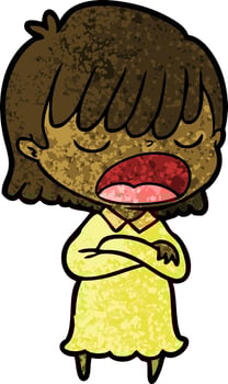 Vector girl character in cartoon style