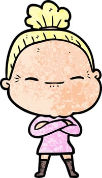 Vector woman character in cartoon style