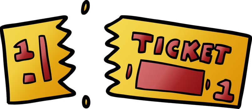 Cartoon movie ticket vector