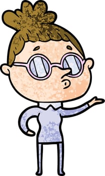 Vector woman character in cartoon style