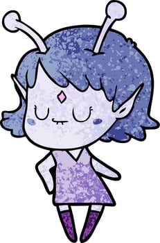 Vector alien character in cartoon style