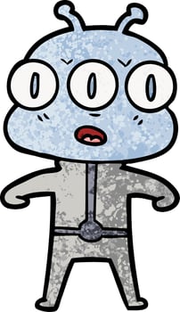 Vector alien character in cartoon style