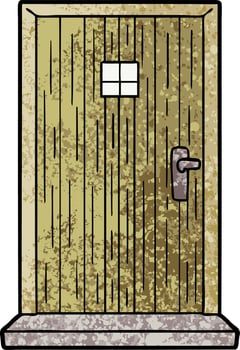 cartoon wooden door vector