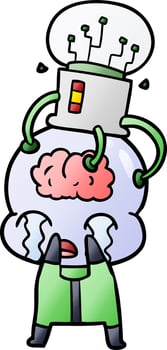 Vector alien character in cartoon style