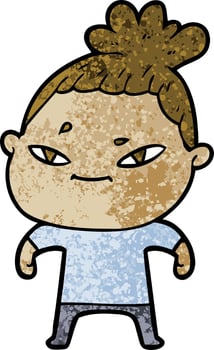 Vector woman character in cartoon style