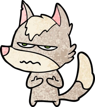 Vector wolf character in cartoon style