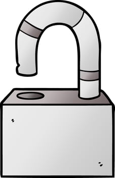 Cartoon padlock security vector