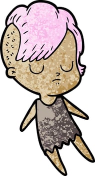 Vector woman character in cartoon style