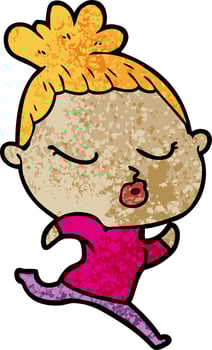 Vector woman character in cartoon style