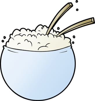 cartoon rice bowl vector