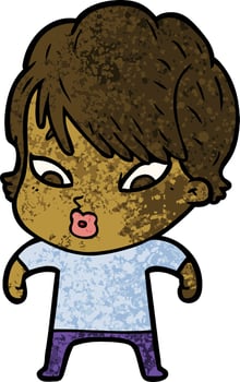 Vector woman character in cartoon style