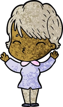 Vector woman character in cartoon style
