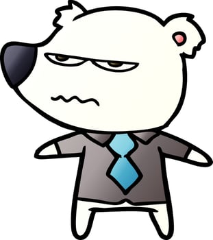 polar bear in shirt and tie cartoon vector