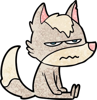 cartoon annoyed wolf vector
