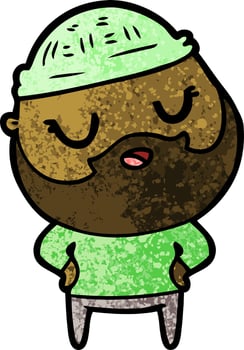 cute cartoon man with beard vector