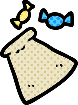 cartoon bag of candy vector