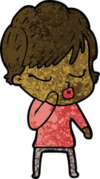 cartoon woman with eyes shut vector