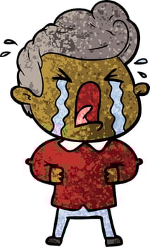 cartoon crying man vector