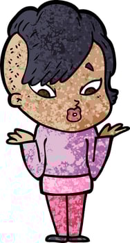 cartoon surprised girl vector
