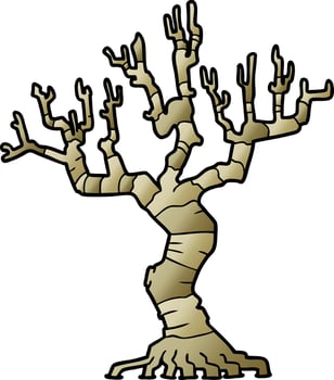 cartoon dead tree vector