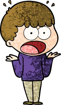 cartoon shocked man vector