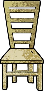 old wooden chair cartoon vector