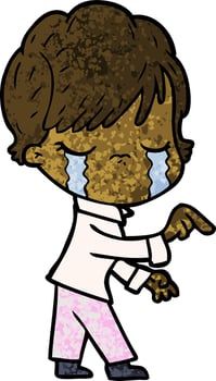 cartoon woman crying vector