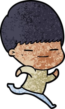 cartoon smug boy vector