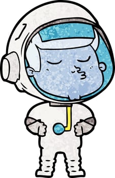 cartoon confident astronaut vector