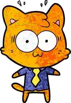 cartoon surprised cat vector