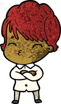 cartoon woman thinking vector