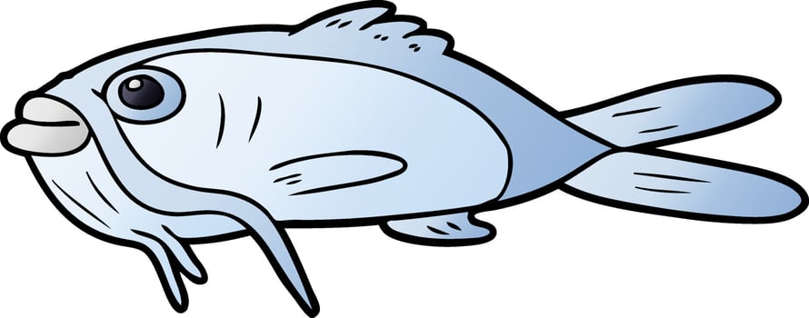 cartoon blue catfish vector