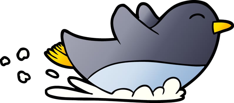 cartoon penguin sliding vector