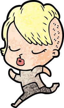 cartoon pretty hipster girl vector