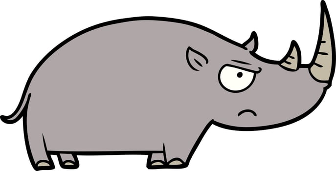 cartoon rhinoceros character vector