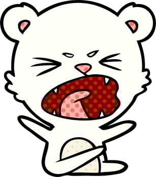 angry polar bear cartoon vector